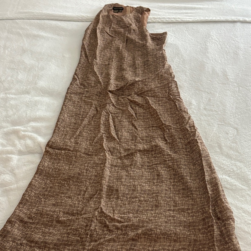 Nina Elegant Brown Maxi Skirt